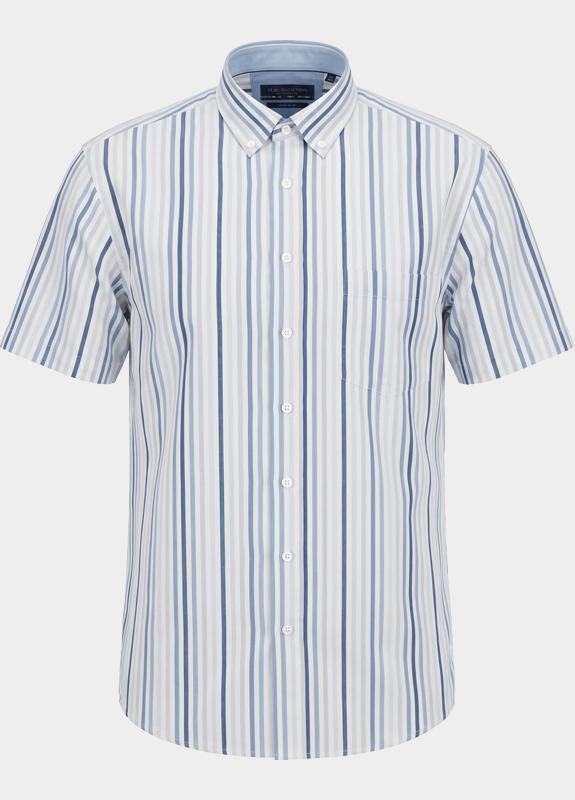 R.B. Boston overhemd korte mouw heren Groen Marshall SS Button Down 616670/76