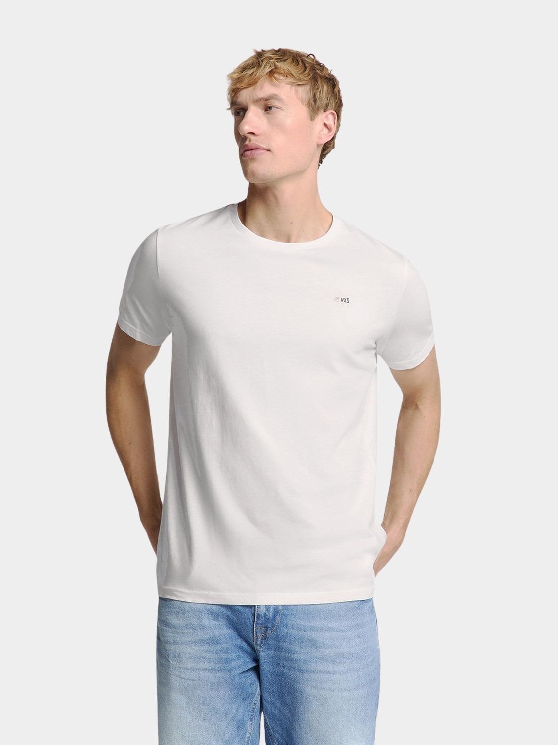 No Excess T-shirt korte mouw Wit T-Shirt Crewneck Solid Basic N3401D/010