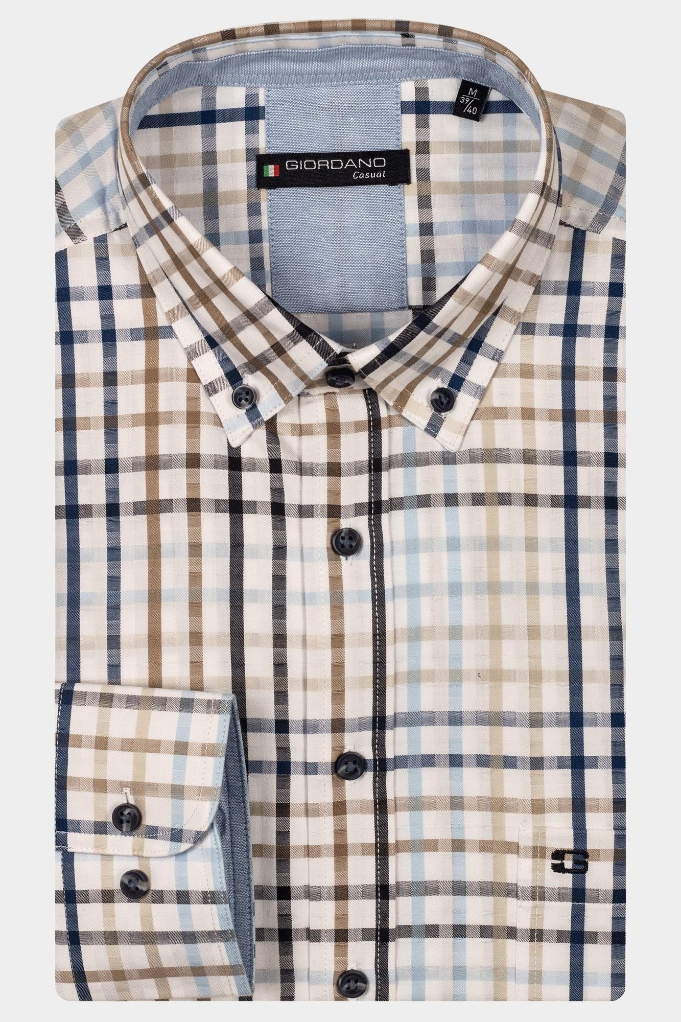 Giordano Casual hemd lange mouw Blauw Ivy long sleeve button down t 517311/60