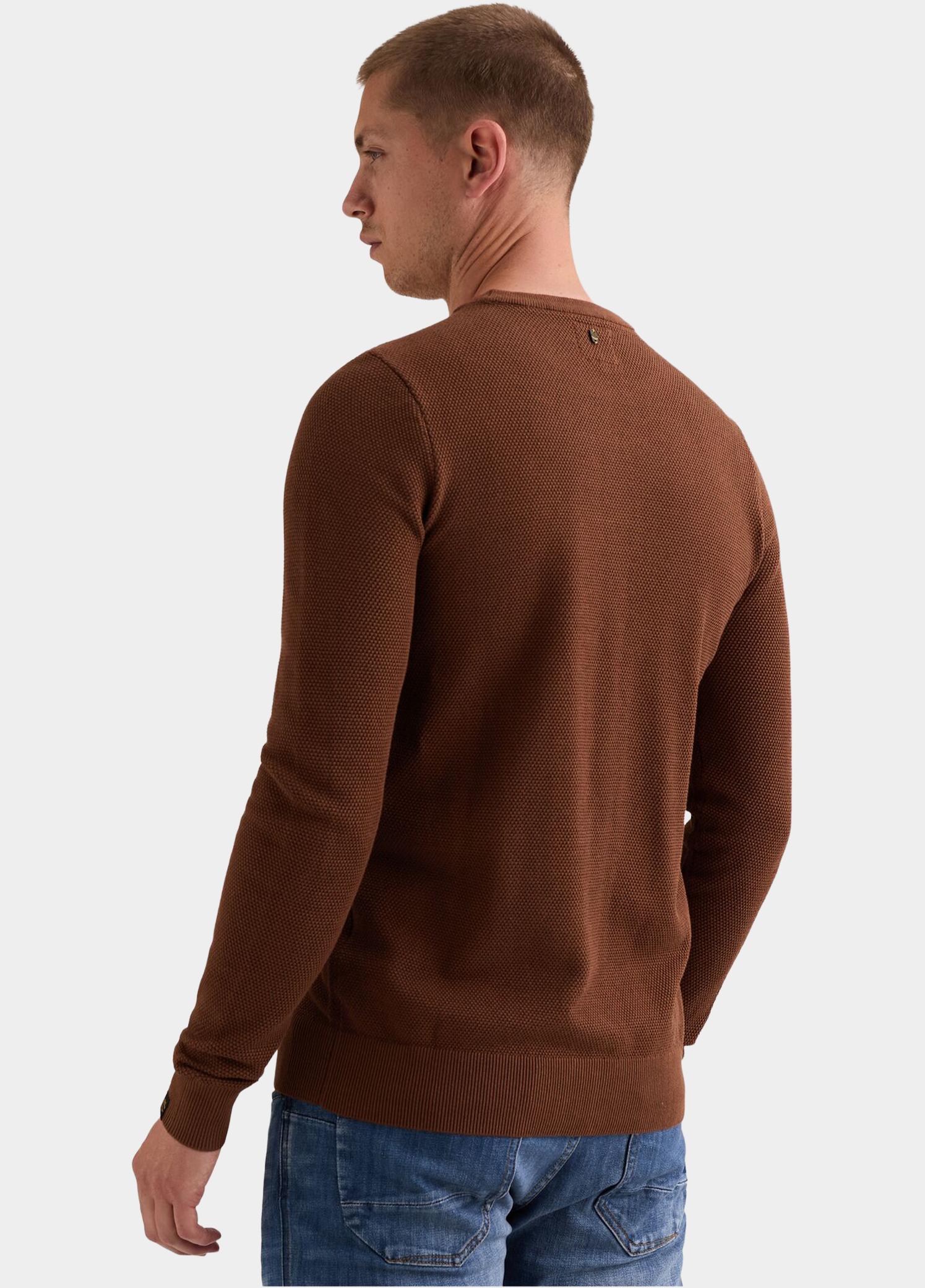 PME Legend Pullover heren Bruin R-neck cotton modal PKW2608324/8187