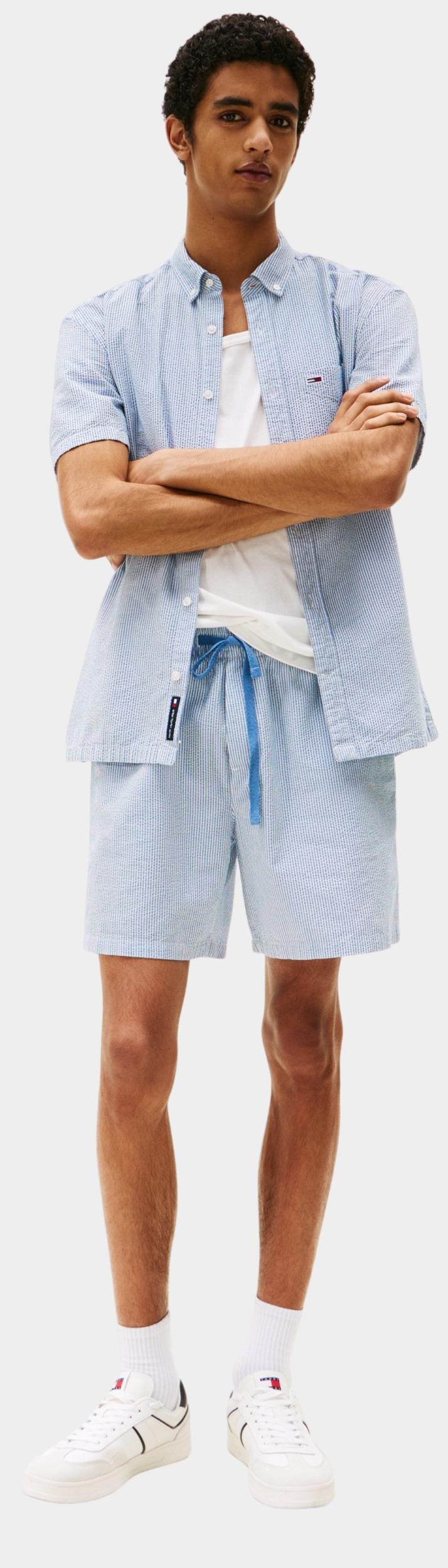 Tommy Jeans Zwembroek Blauw TJM SEERSUCKER STP BEACH SHOR DM0DM21946/DY6
