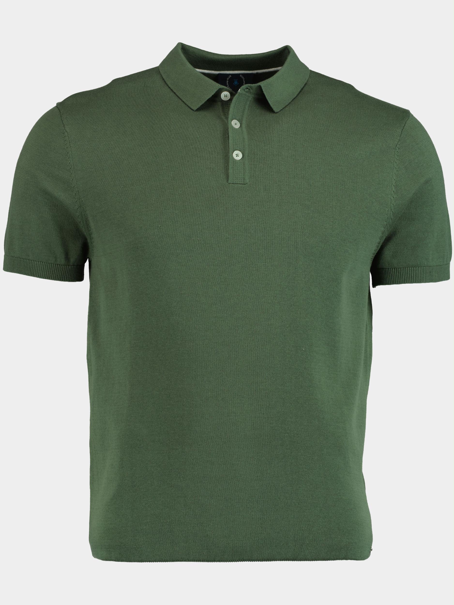 Scotland Blue Polo korte mouw Groen Erling - Polo Flat Knit 22108ER09SB/903 dusty green