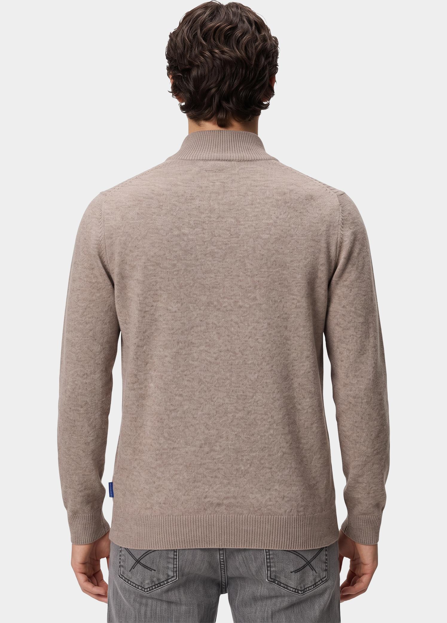 Baileys Half Zip Beige Front Body Structure Knit 628406/985