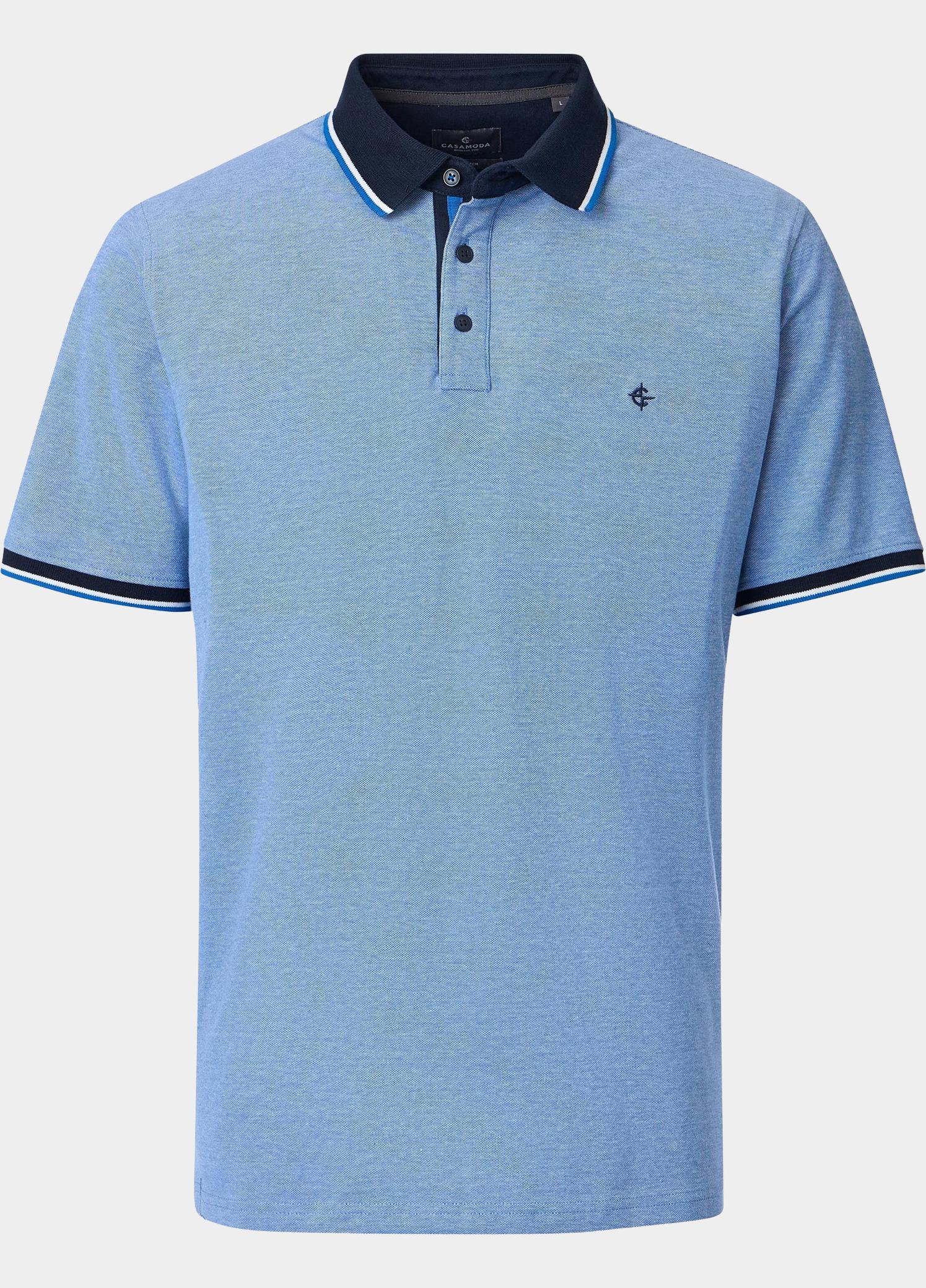 Casamoda Polo korte mouw Blauw Polo 2-tone PQ 126320101/145