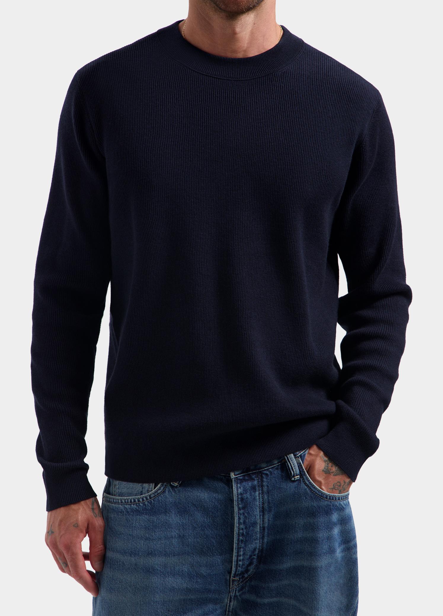 Dstrezzed Pullover heren Blauw Oscar Rib Mockneck 406824/649
