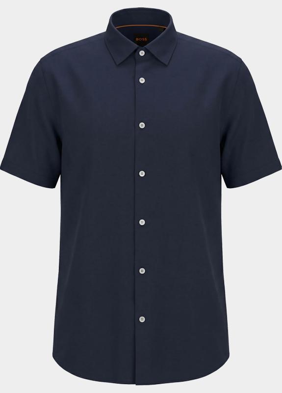 BOSS Orange Casual hemd korte mouw Blauw Rash_2_M 10267858 01 50537382/404
