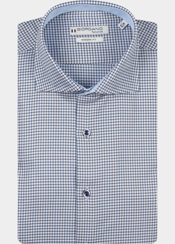 Giordano Overhemd heren Blauw Locarno Long Sleeve Semi Cuta 617840/60