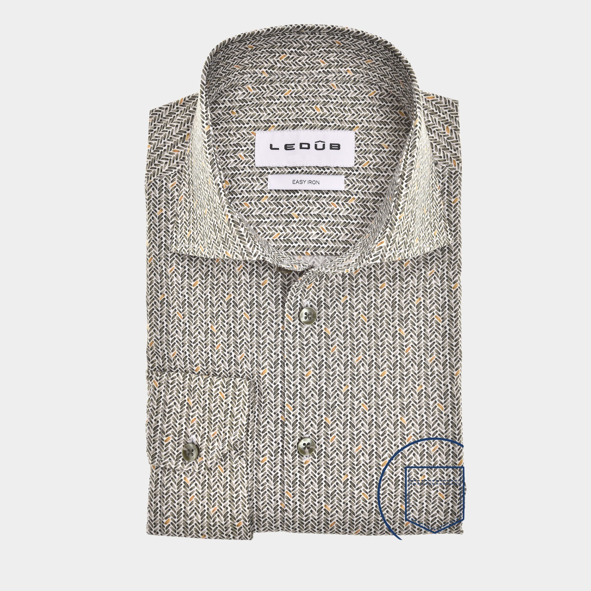 Ledub Business hemd lange mouw Groen LE24201 MFN 5 0142596/580-000-000