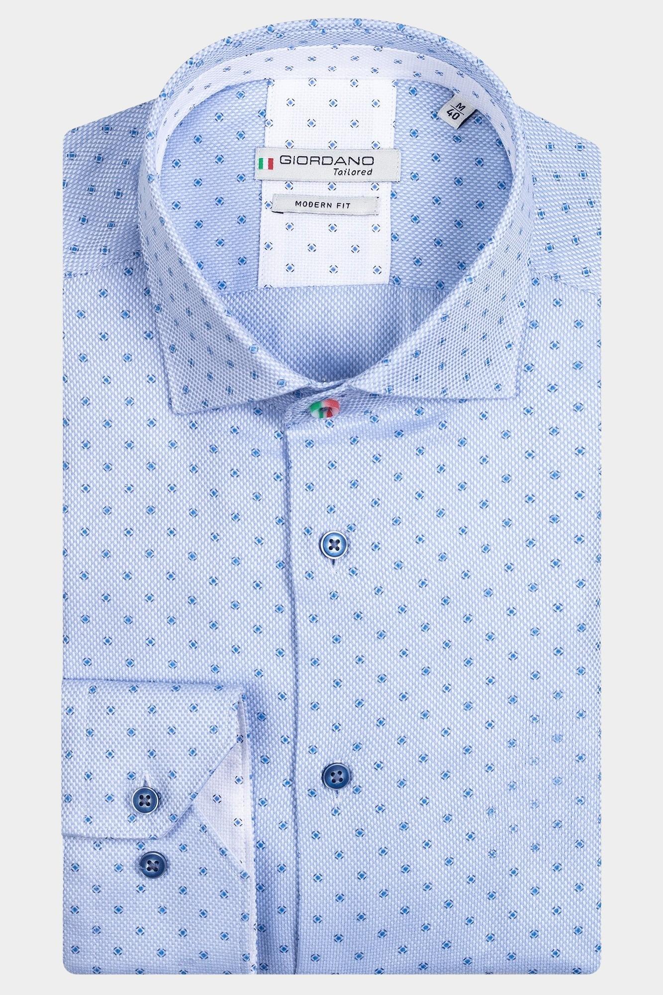 Giordano Casual hemd lange mouw Blauw Maggiore, LS Semi Cutaway Min 327879/61