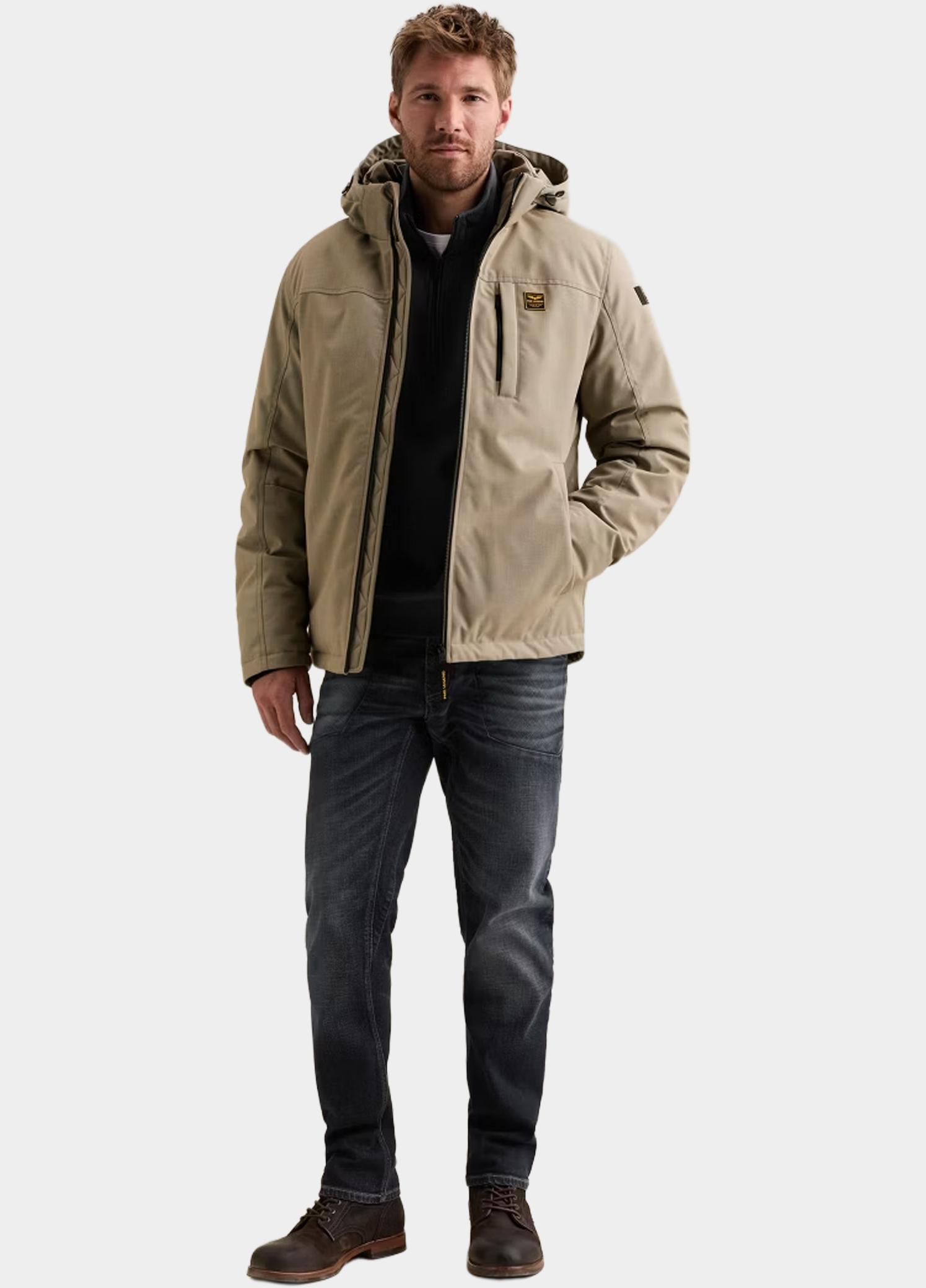 PME Legend Winterjas heren Beige Semi long jacket STRATOR Mela PJA2608112/8011