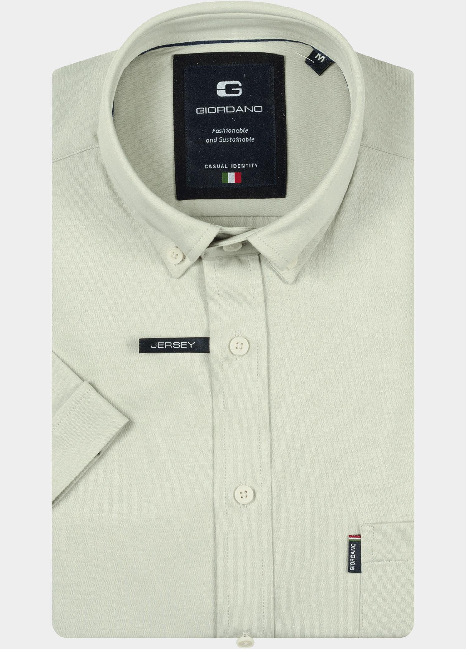 Giordano overhemd korte mouw heren Groen Alfa Short Sleeve Button Down 616078/71