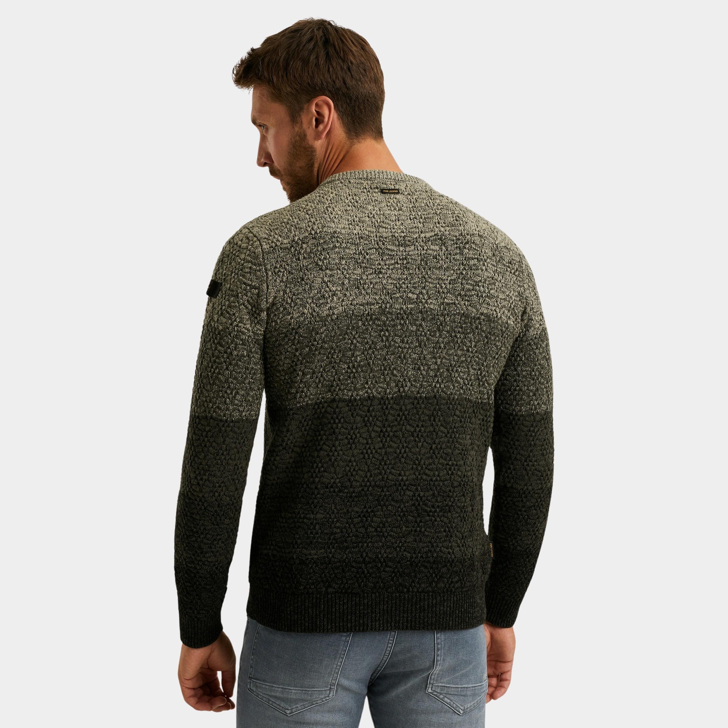 PME Legend Pullover Grijs R-neck gradient knit PKW2509334/8039
