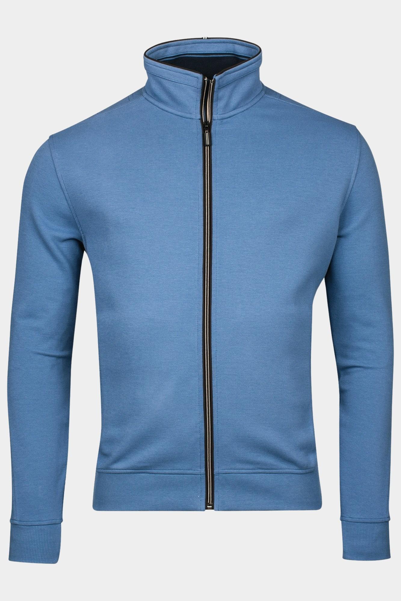 Baileys Vest Blauw Sweat Cardigan Zip  Fine Piqu 512292/65