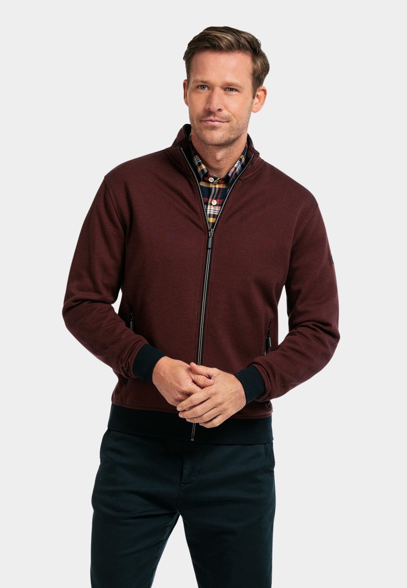 Baileys Vest Rood Sweat Cardigan Zip 422201/36