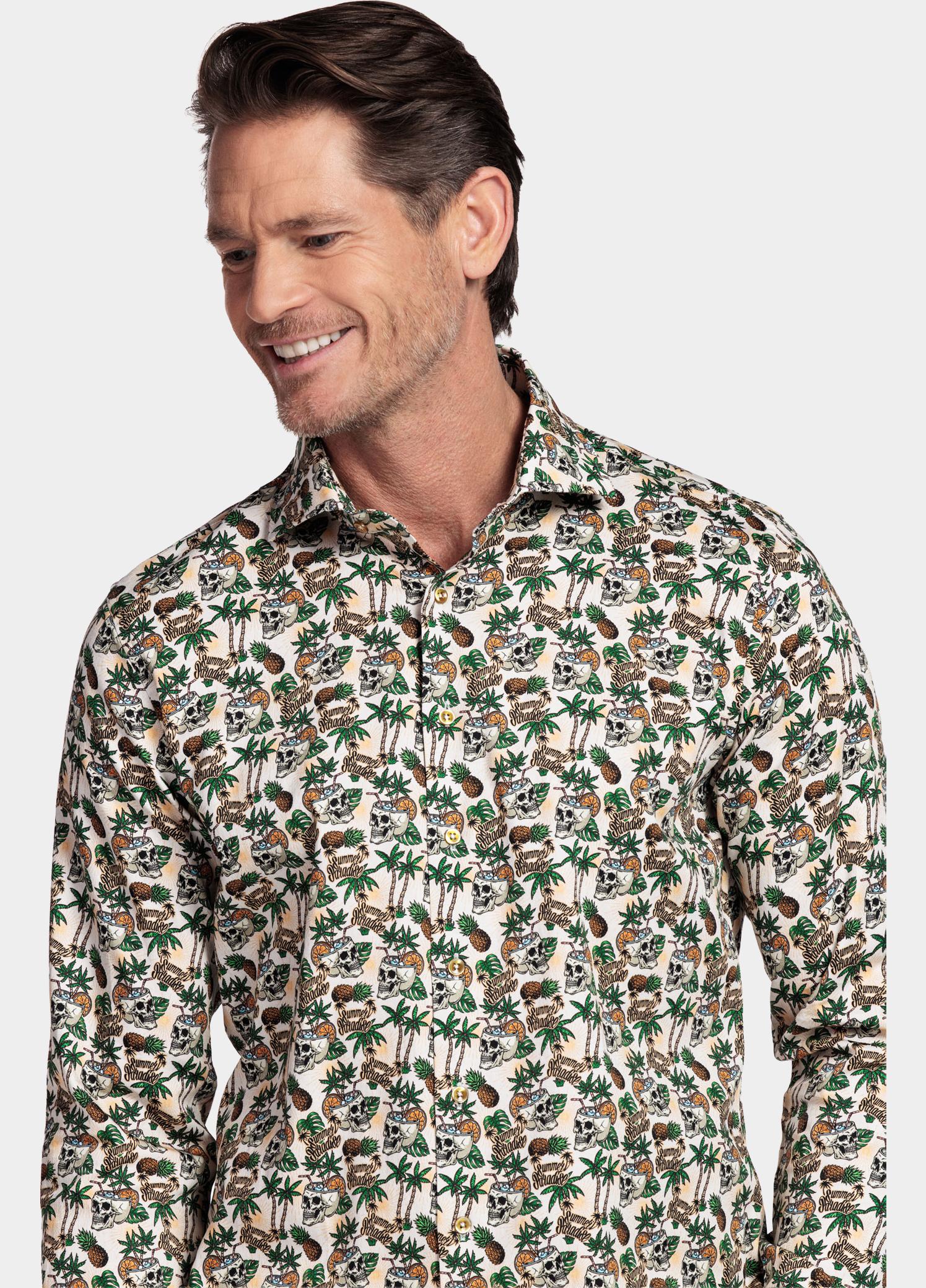 Giordano Overhemd heren Groen Maggiore Long Sleeve Semi Cut 617890/75