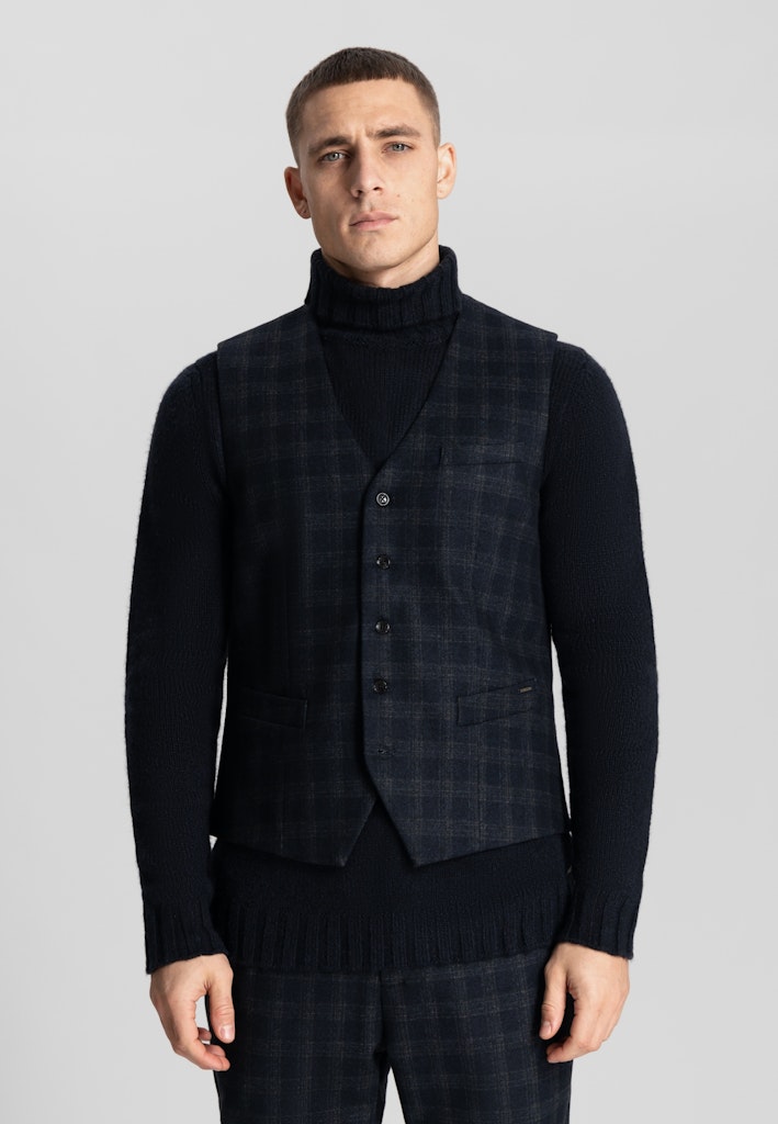 Dstrezzed Gilet Blauw Travel Check Gilet 121232/639