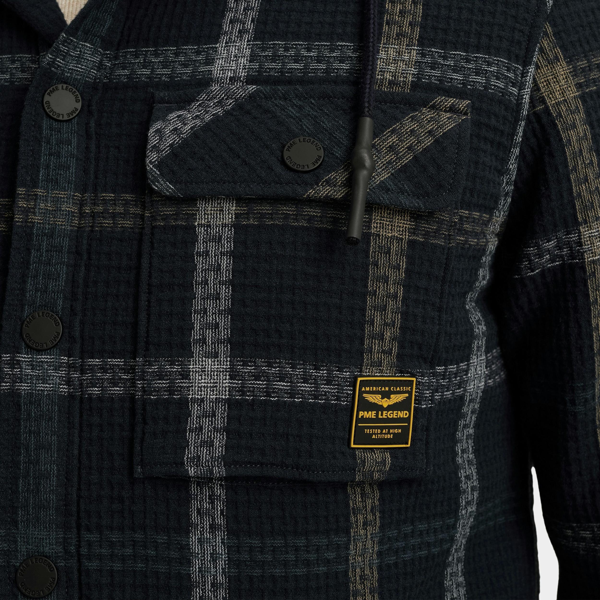 PME Legend overshirt Blauw LONG SLEEVE SHIRT Window Chec PSI2508225/5281