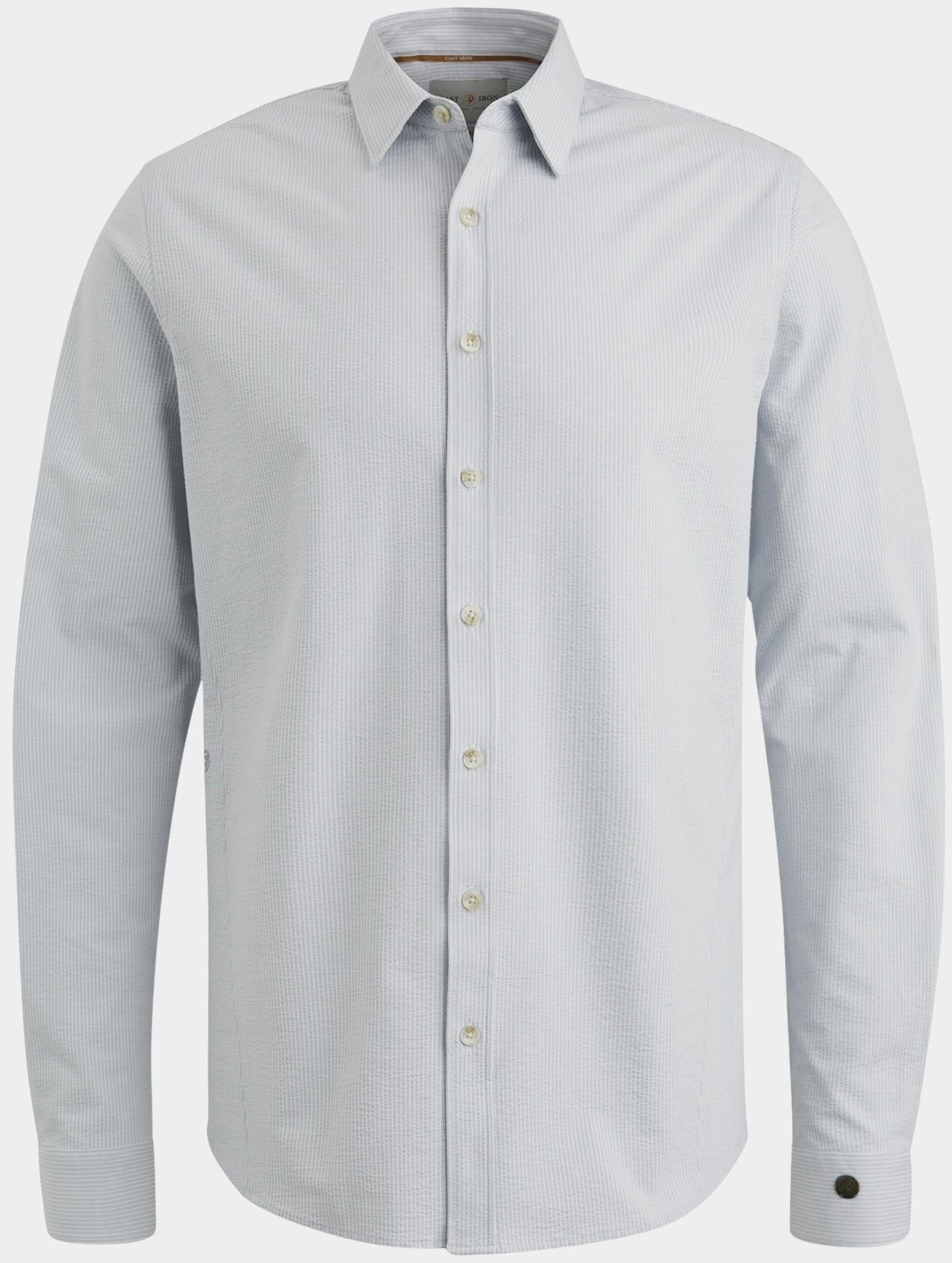 Cast Iron Casual hemd lange mouw Blauw Long Sleeve Shirt Tec Dobby J CSI2503218/5303