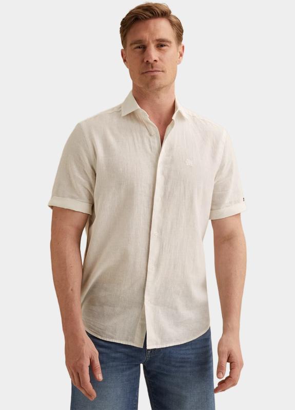 Vanguard Casual hemd korte mouw Wit Short Sleeve Shirt Linen Cott VSIS2604263/7004