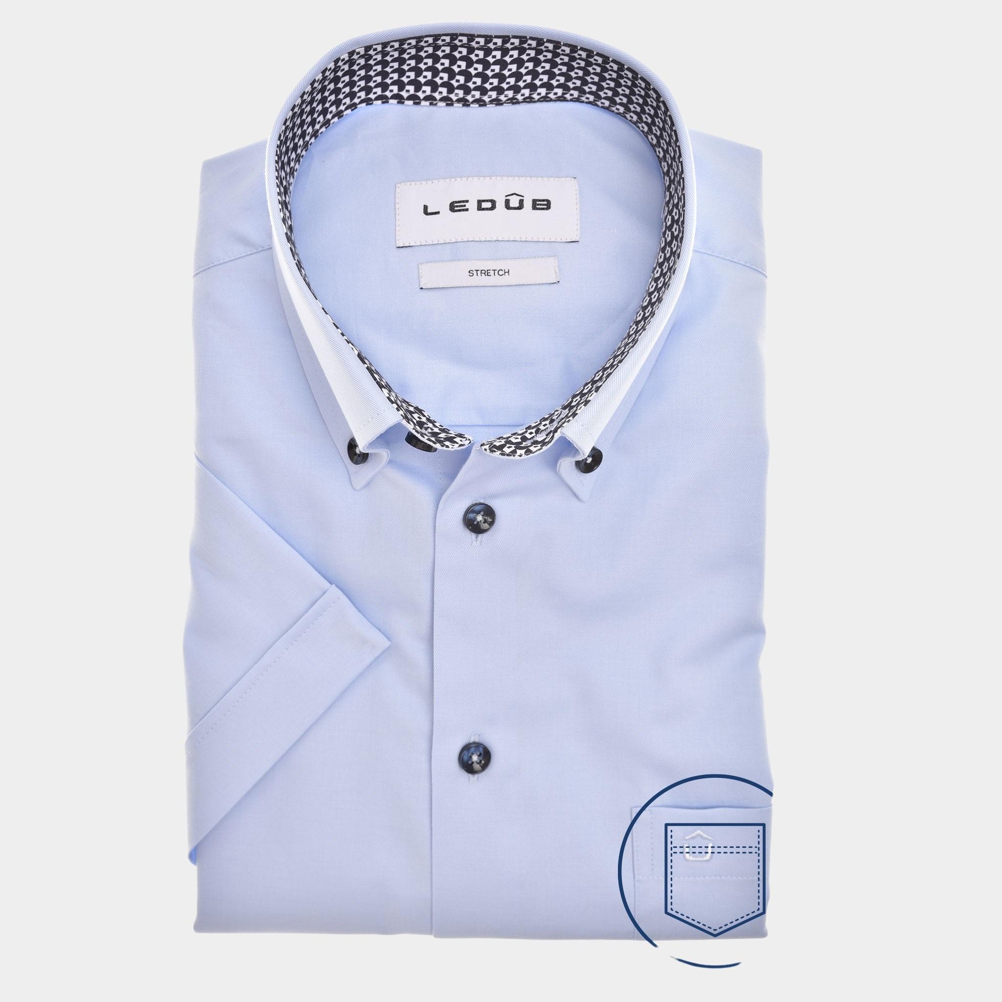 Ledub Business hemd korte mouw Blauw  0142807/130-190-000