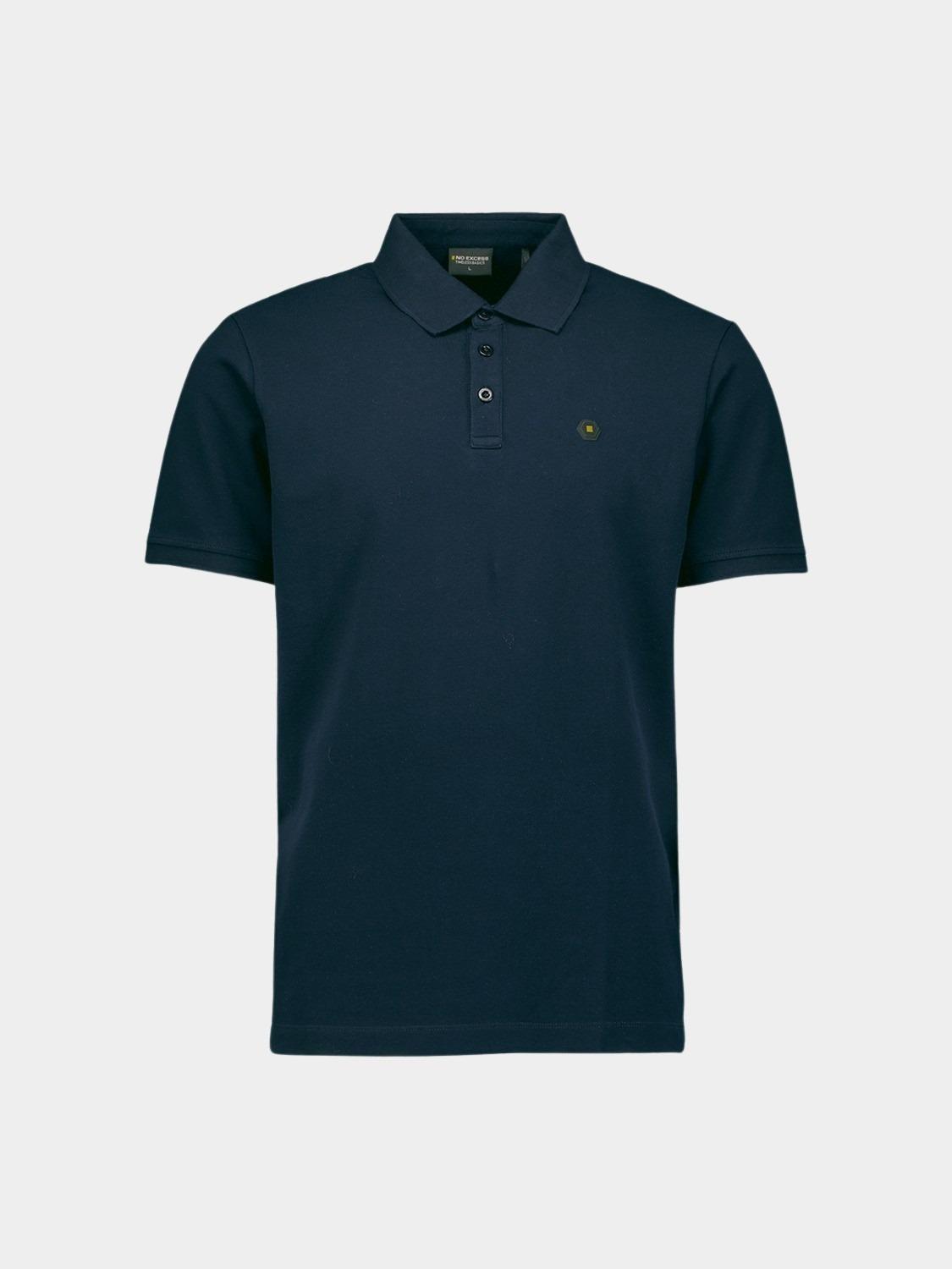 No Excess Polo korte mouw Blauw Polo Pique Garment Dyed N3801/078