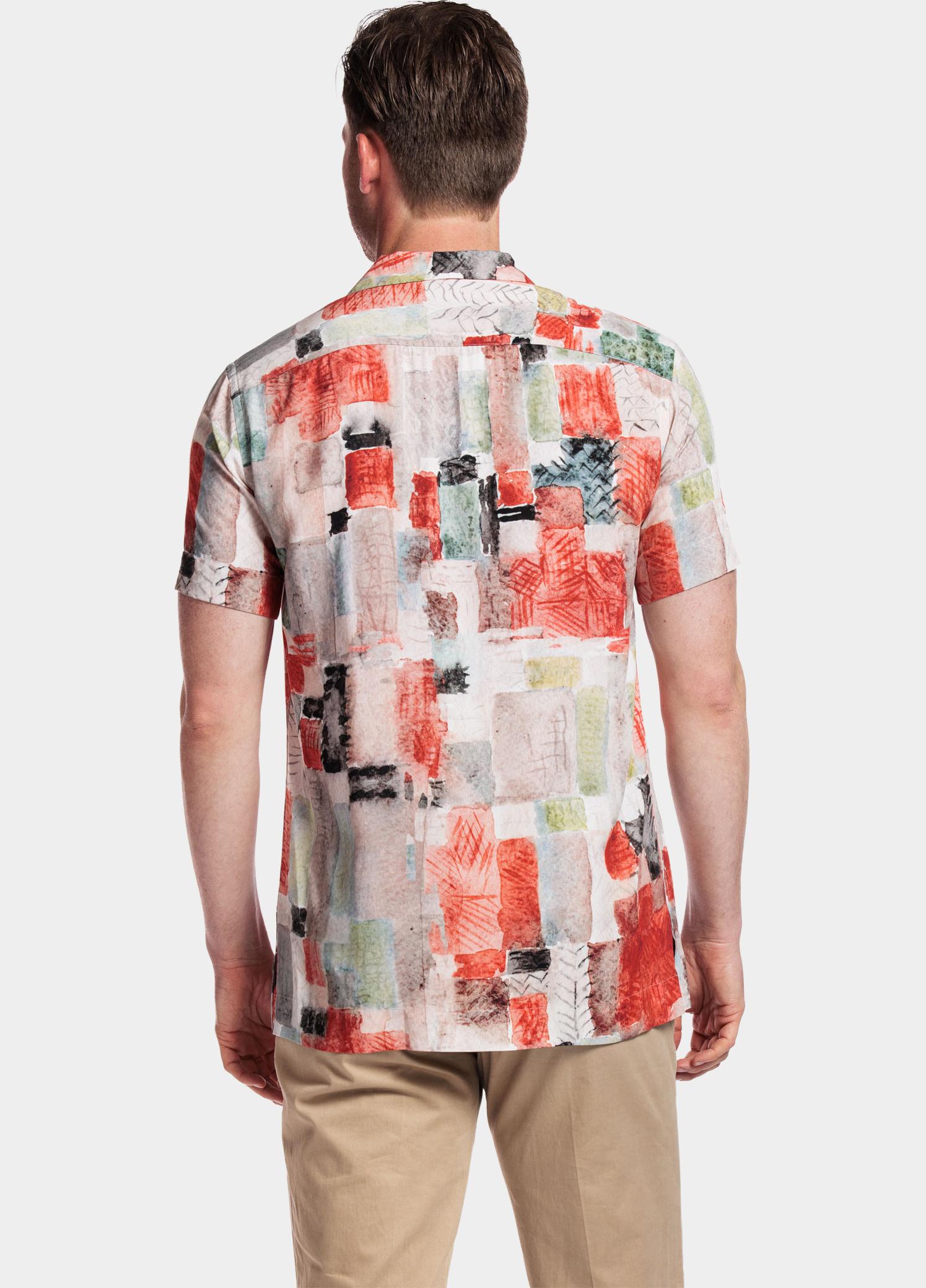 Giordano overhemd korte mouw heren Wit Vigo, SS Cutaway Watercolor P 416853/81