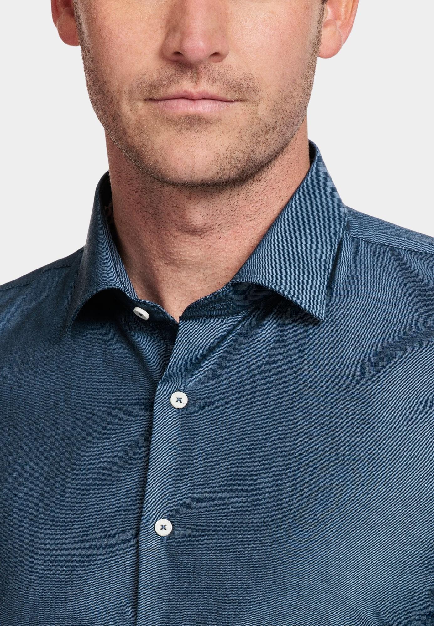 Giordano Casual hemd lange mouw Blauw Maggiore, LS Semi Cutaway  Tw 327805/63