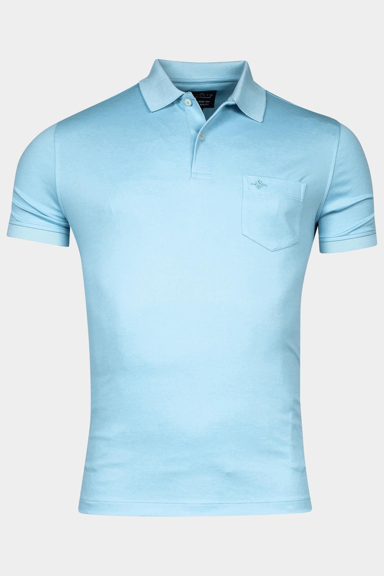 Baileys Polo korte mouw Blauw Poloshirt  2-tone Pique 415280/62