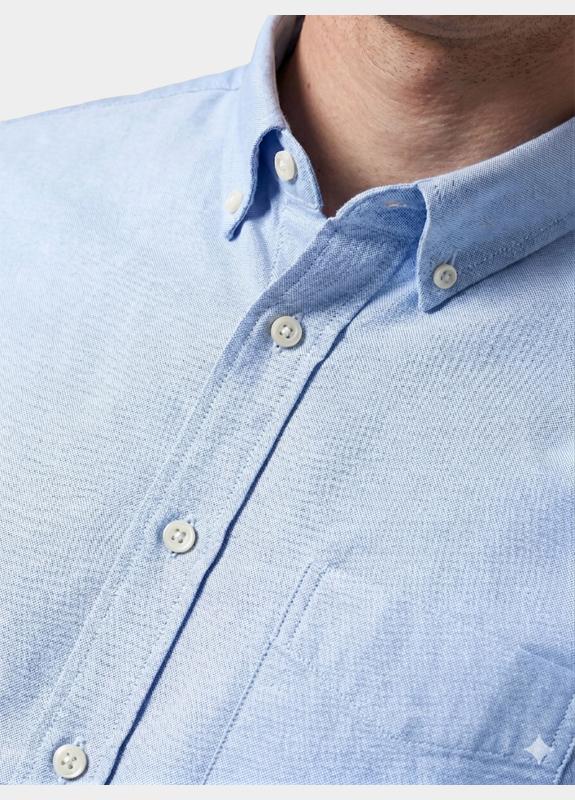 R.B. Boston overhemd korte mouw heren Blauw Marshall SS Button Down 616670/61