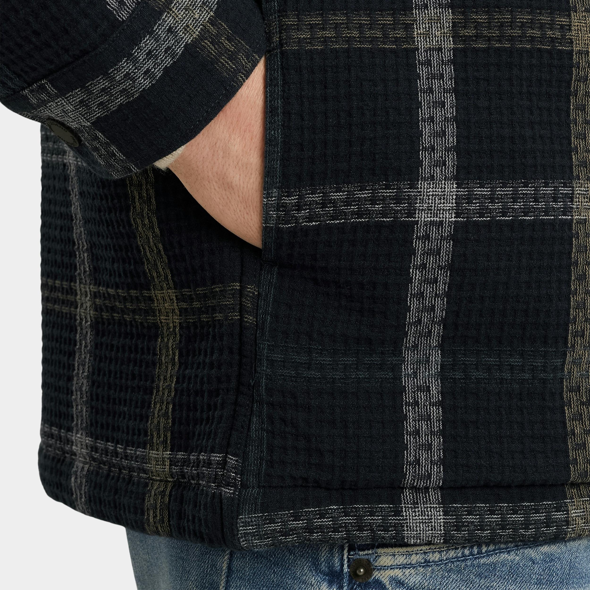 PME Legend overshirt Blauw LONG SLEEVE SHIRT Window Chec PSI2508225/5281