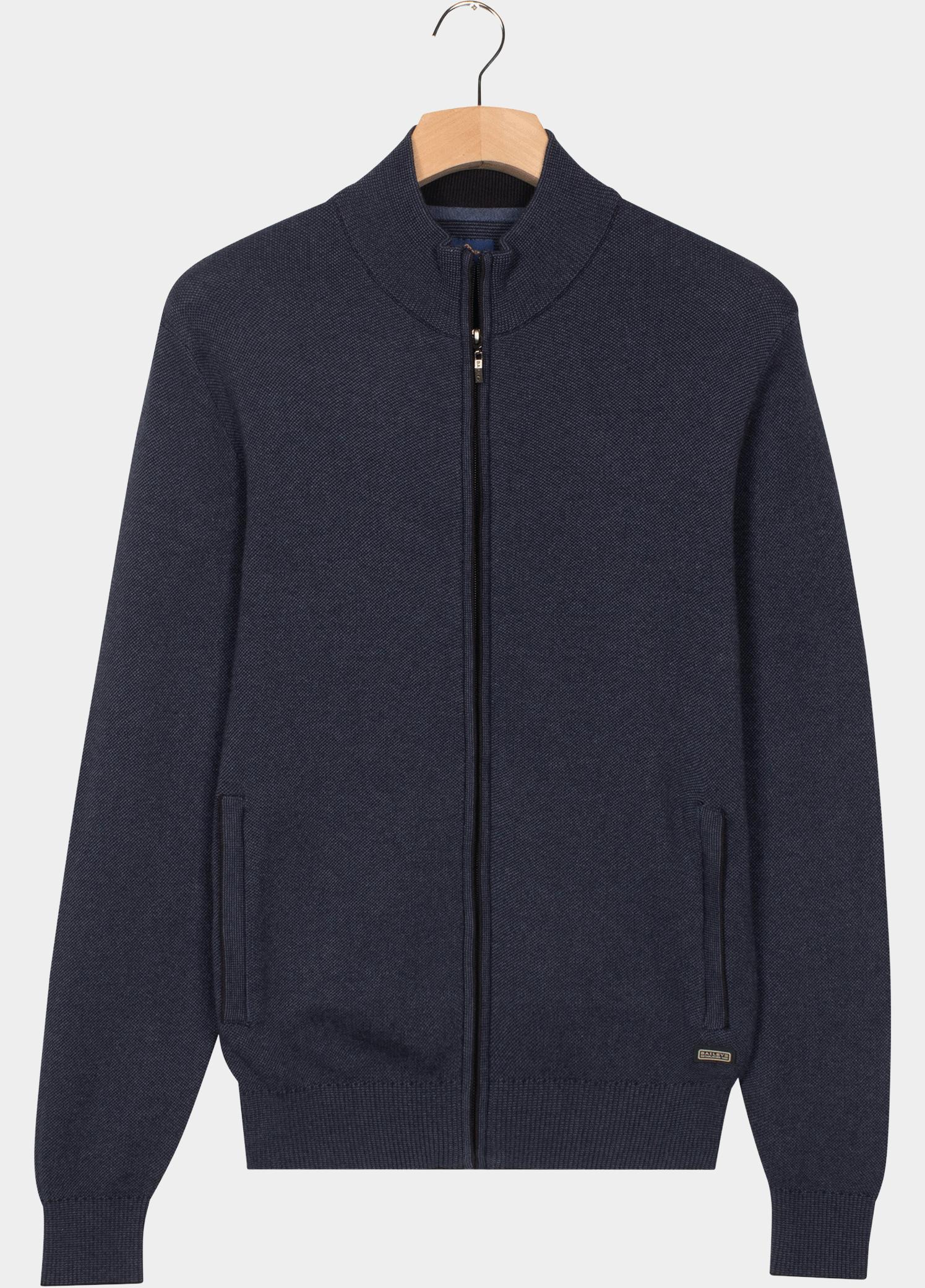 Baileys Vest heren Blauw Cardigan Zip  all-over 2-tone 522009/675