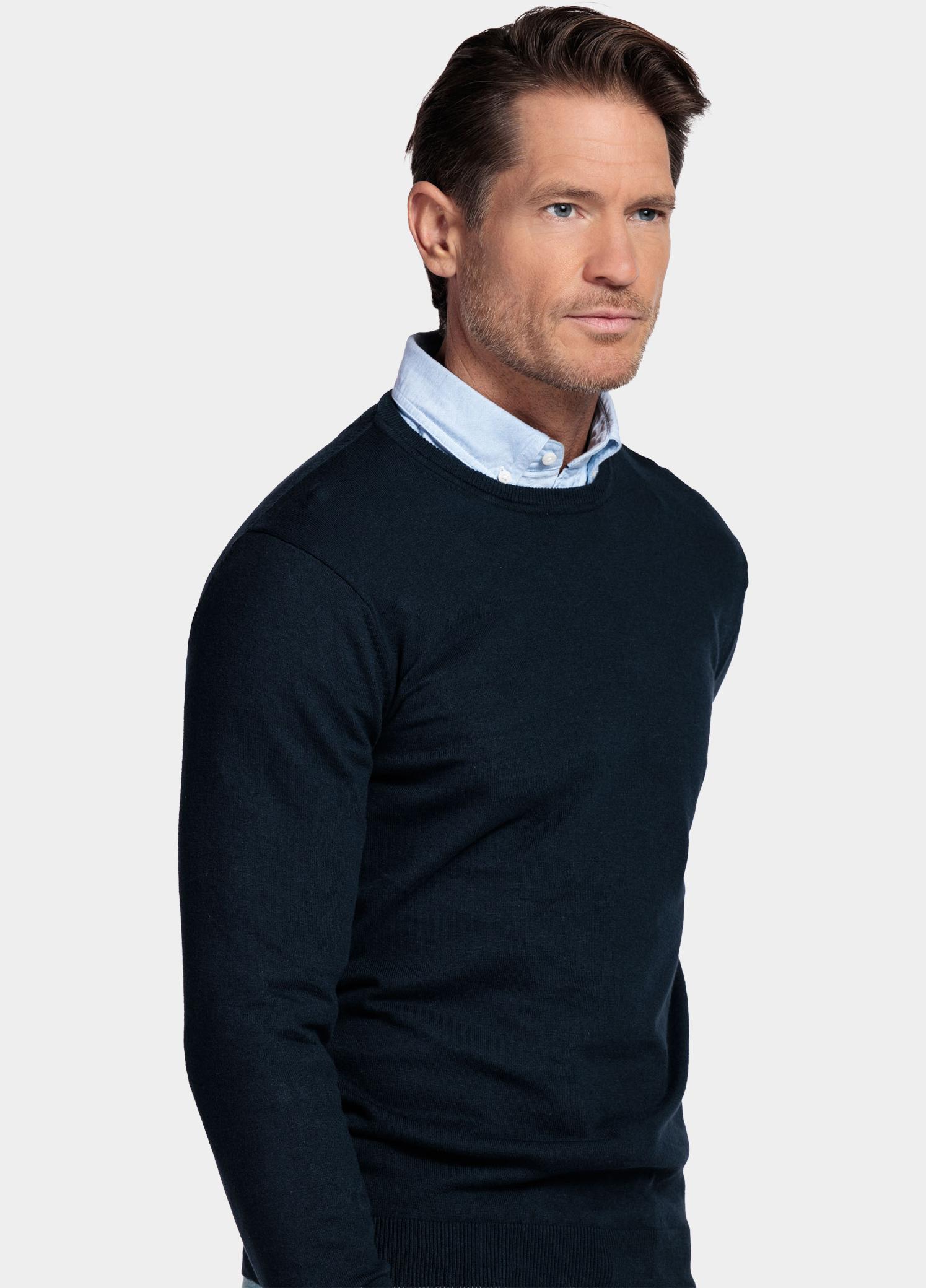 Baileys Pullover Blauw Crew Neck Pullover  with low NOS8200/60