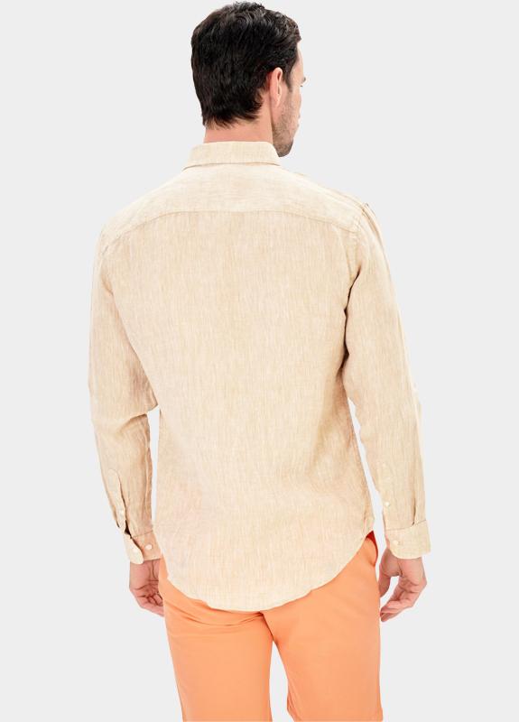 Blue Coast Overhemd heren Beige 100% linnen, regular fit 118L/0003