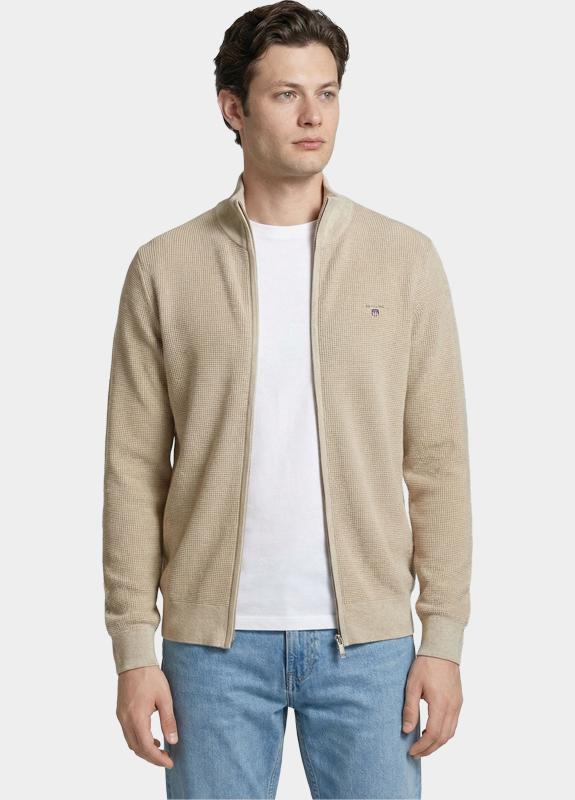 Gant Vest heren Beige Katoenen vest met ritssluitin 8030293/198