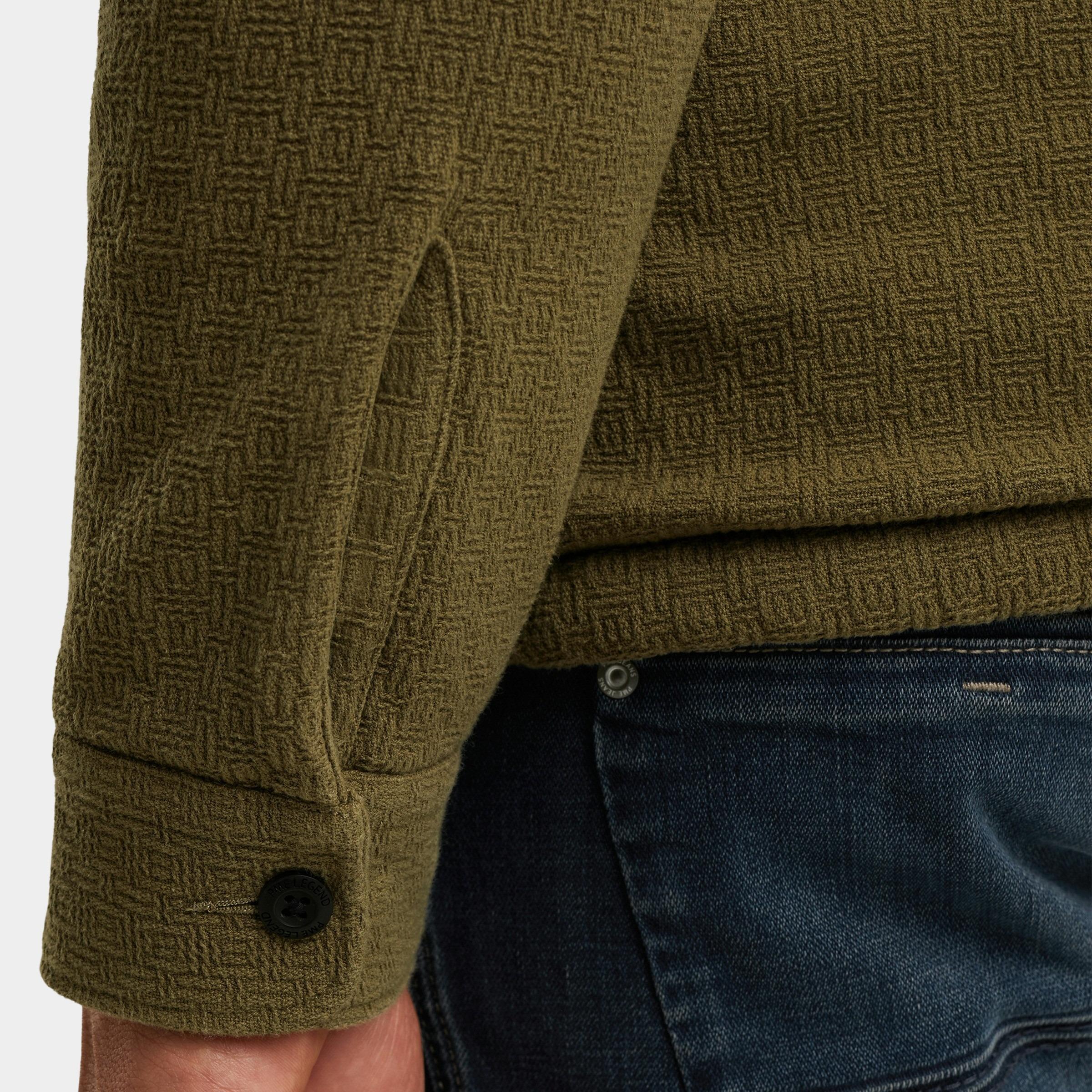 PME Legend Casual hemd lange mouw Groen LONG SLEEVE SHIRT Bold Waffle PSI2510214/6389