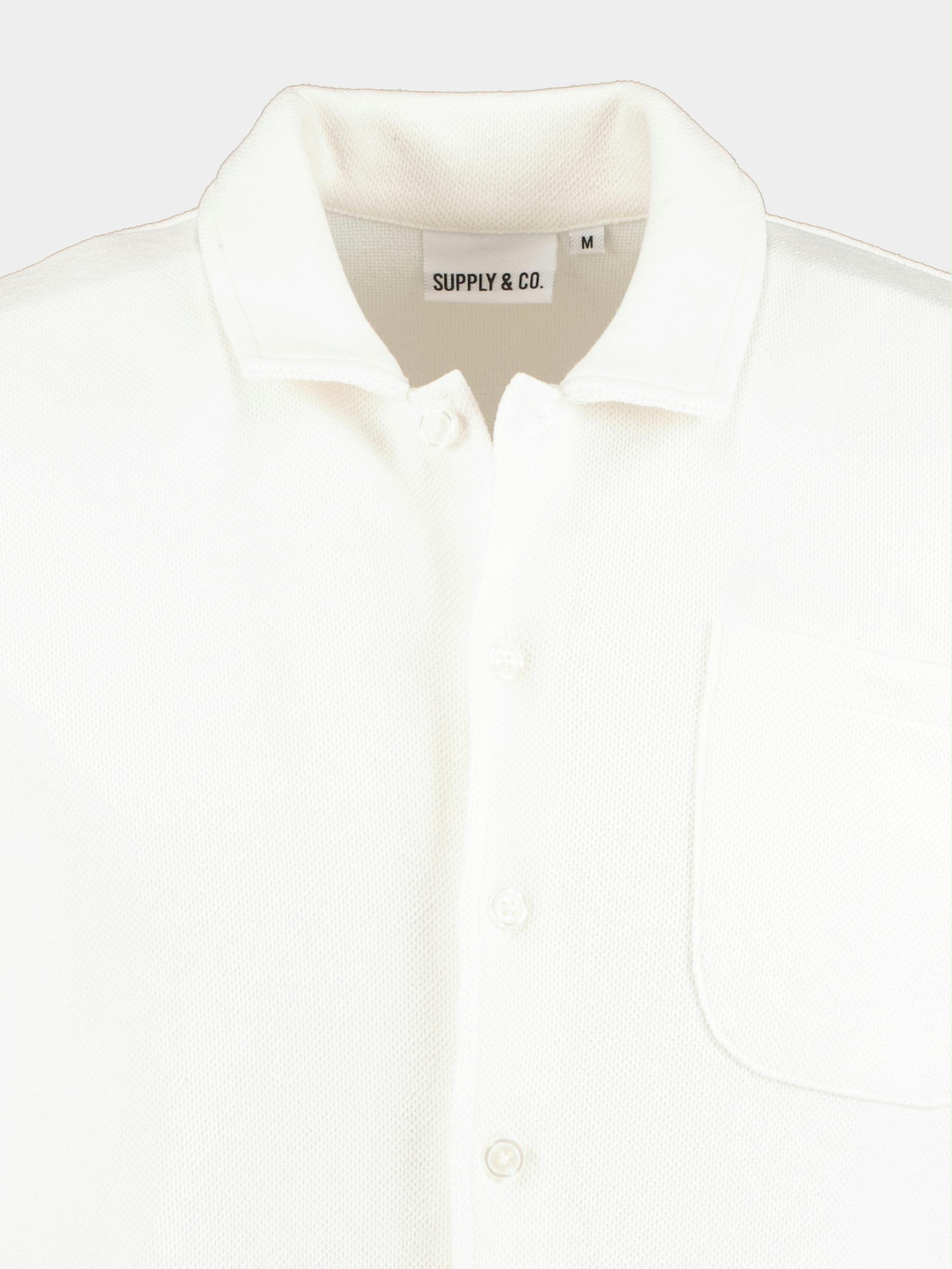 Supply & Co. Casual hemd lange mouw Beige Ame Full Buttoned Polo Shirt 23108AM01/150 off-white