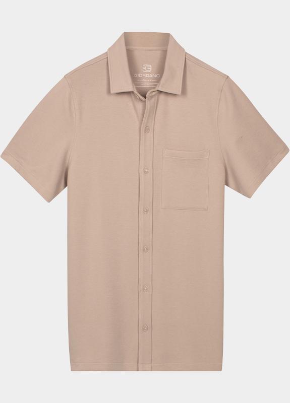 Giordano overhemd korte mouw heren Wit Puglia Short Sleeve Shirt Dou 616070/81