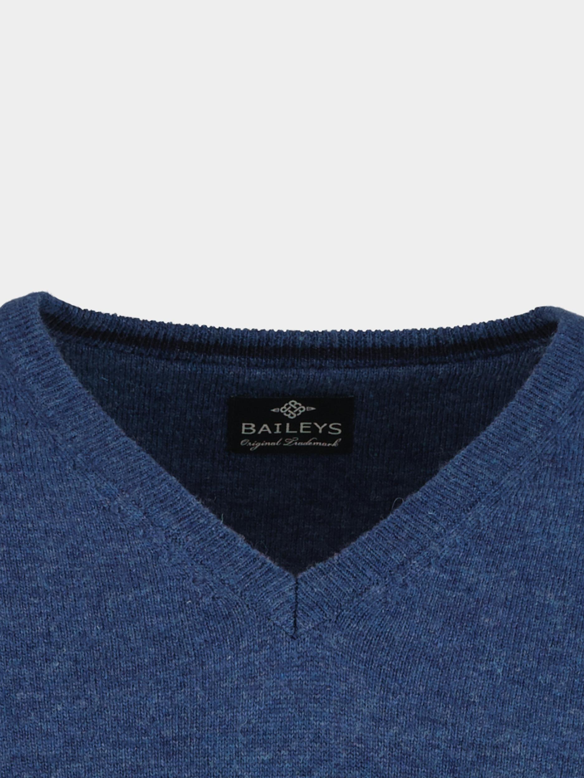 Baileys Pullover Blauw 100% Lamswool melange 320071/675