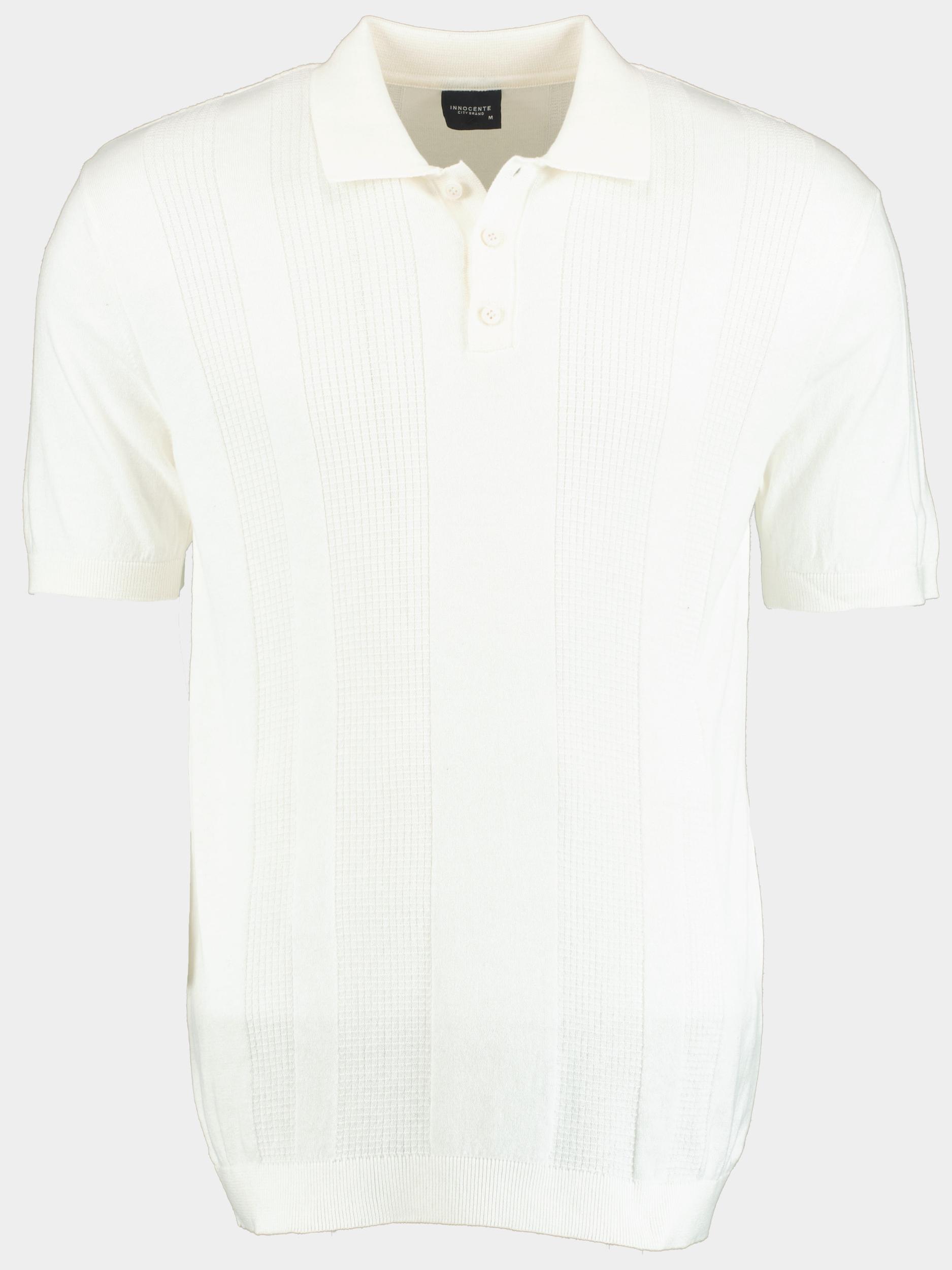 Bos Polo korte mouw Wit met ingebreid motief 315/8002
