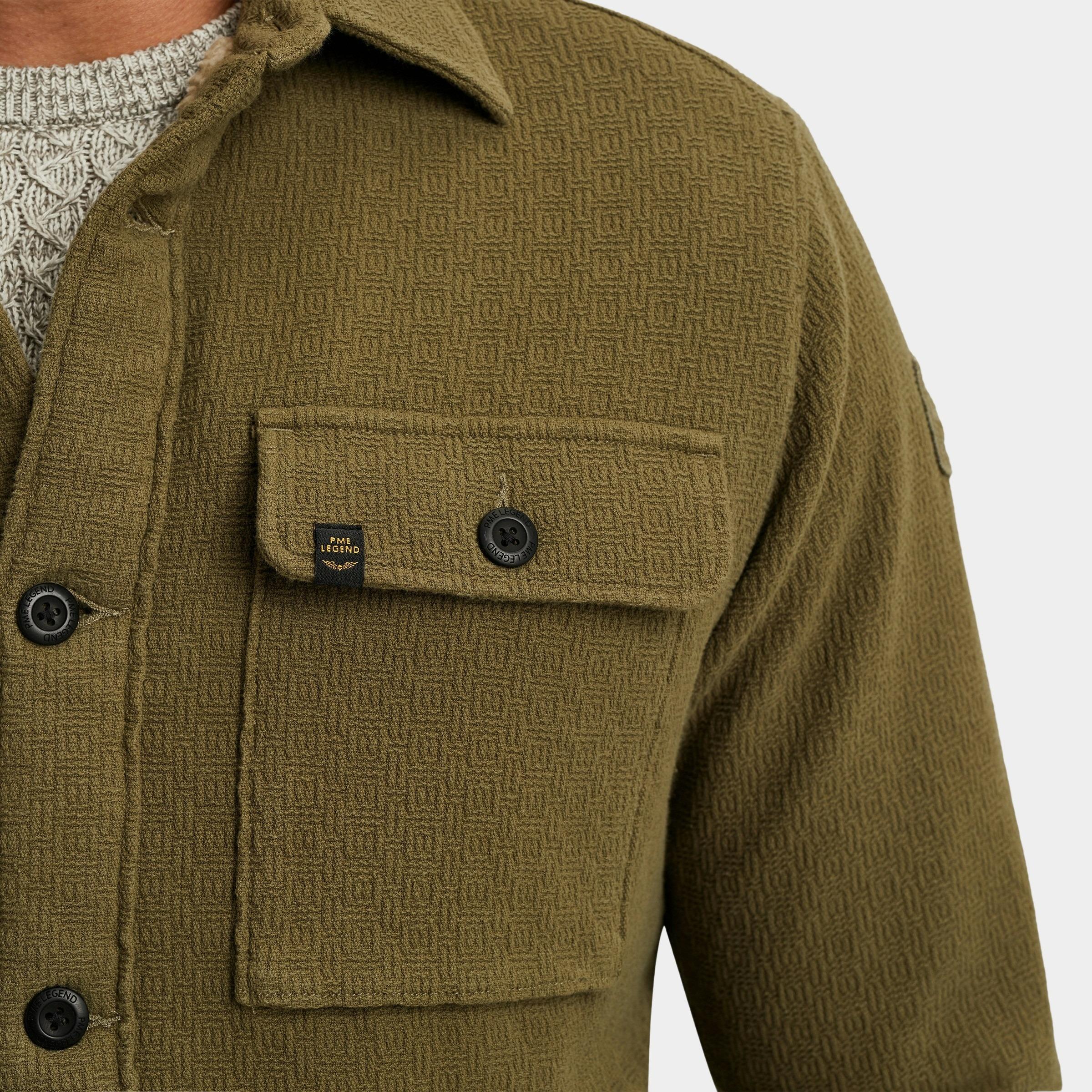 PME Legend Casual hemd lange mouw Groen LONG SLEEVE SHIRT Bold Waffle PSI2510214/6389