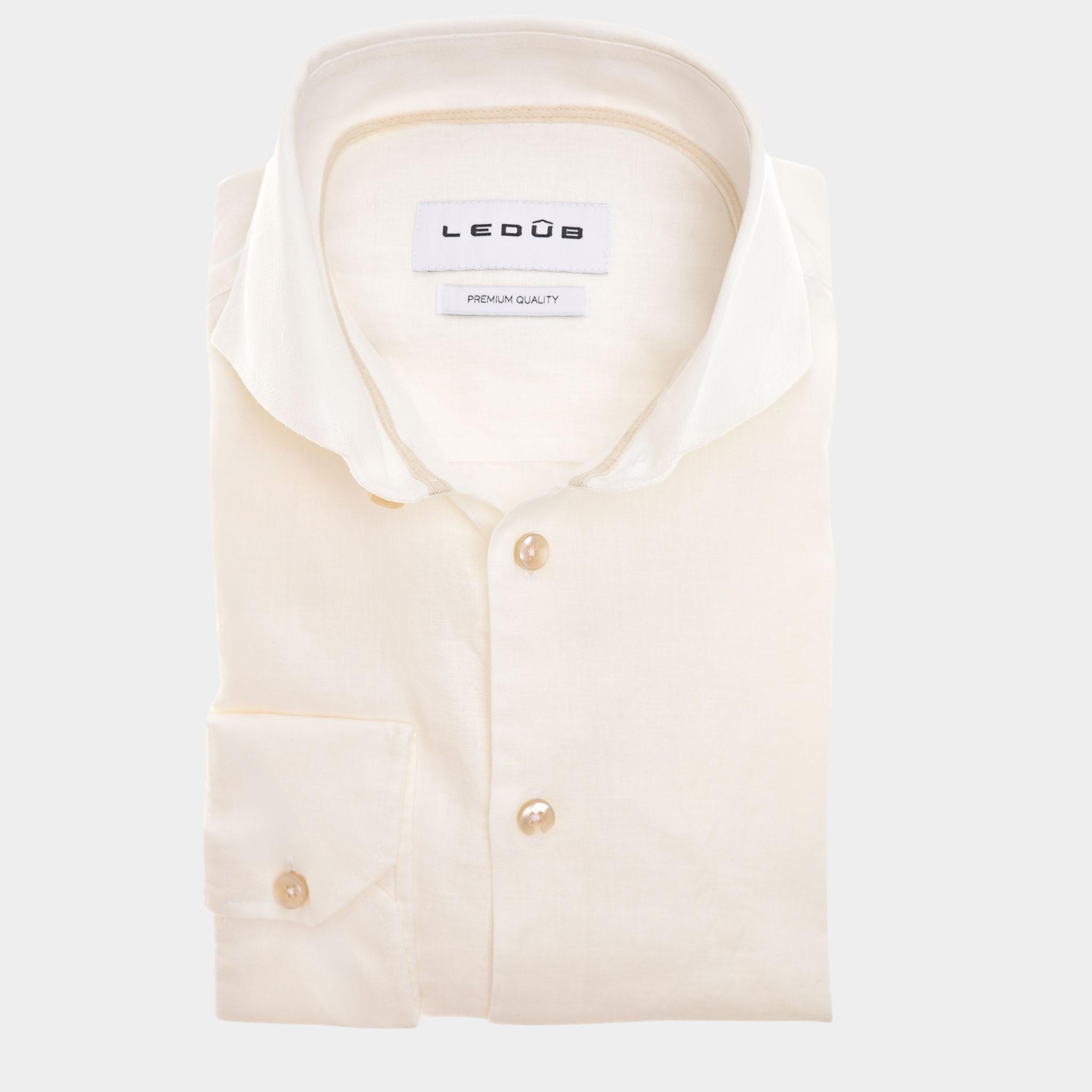 Ledub Business hemd lange mouw Beige  0142951/920-620-000