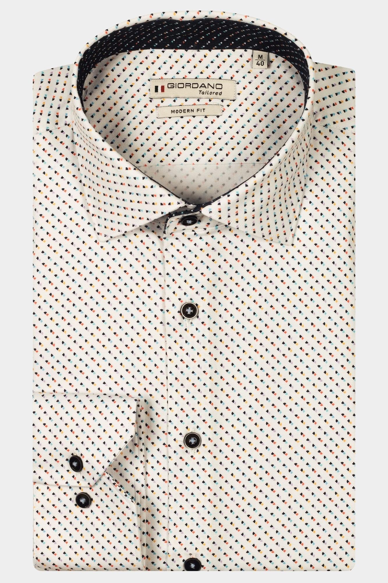 Giordano Casual hemd lange mouw Beige Maggiore long sleeve semi cut 517833/11