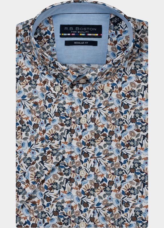 R.B. Boston overhemd korte mouw heren Multi Marshall SS Button Down 616670/618