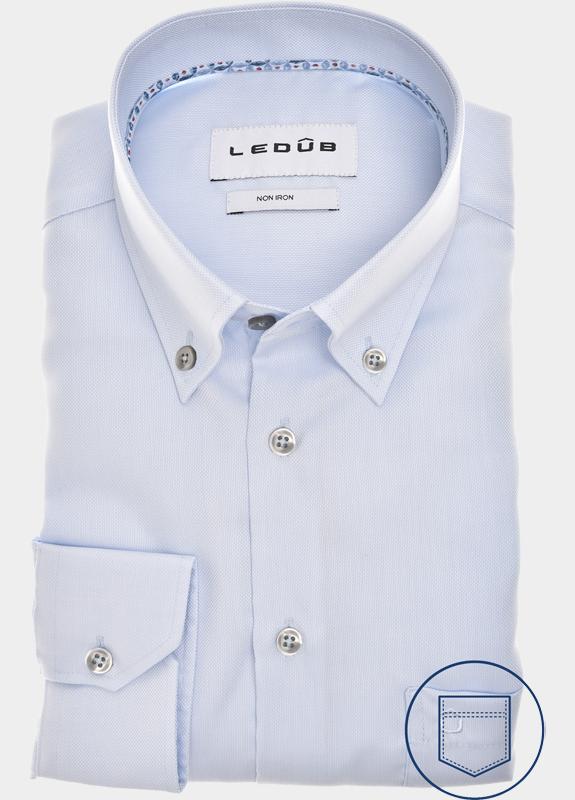 Ledub Business hemd lange mouw Blauw  0143351/120-140-000
