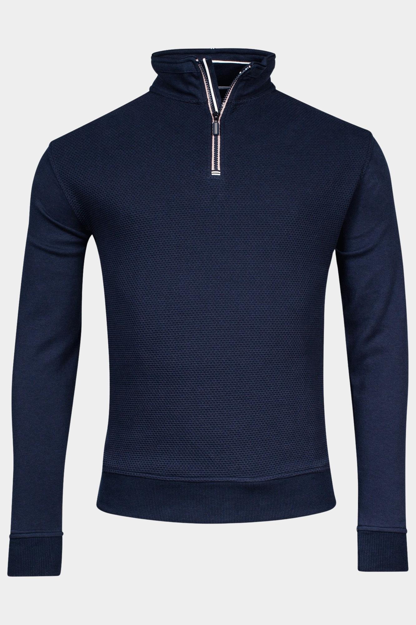 Baileys Half Zip Blauw Sweatshirt 1/2 zip  Front 413140/60