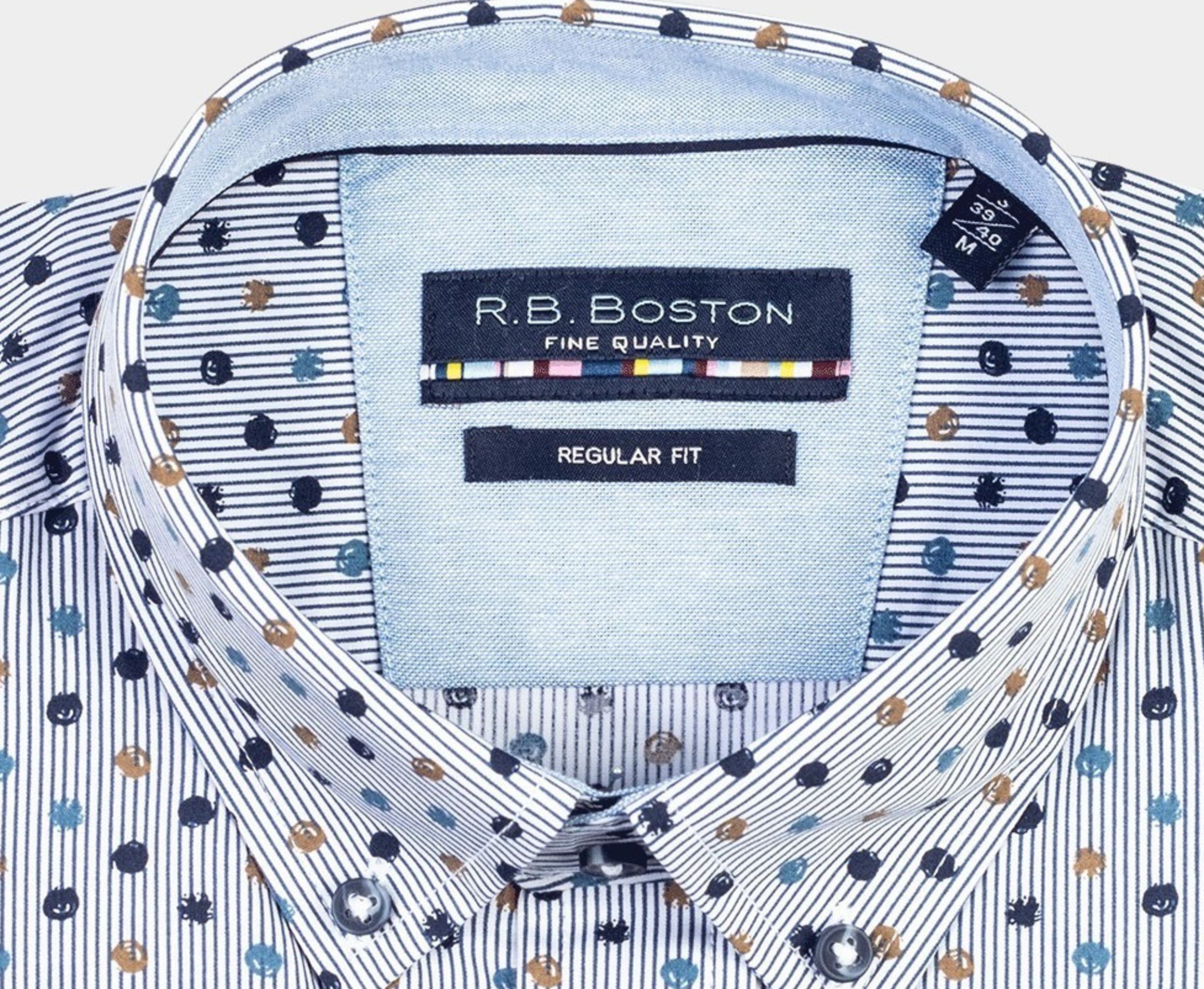 R.B. Boston Casual hemd lange mouw Blauw  327670/626
