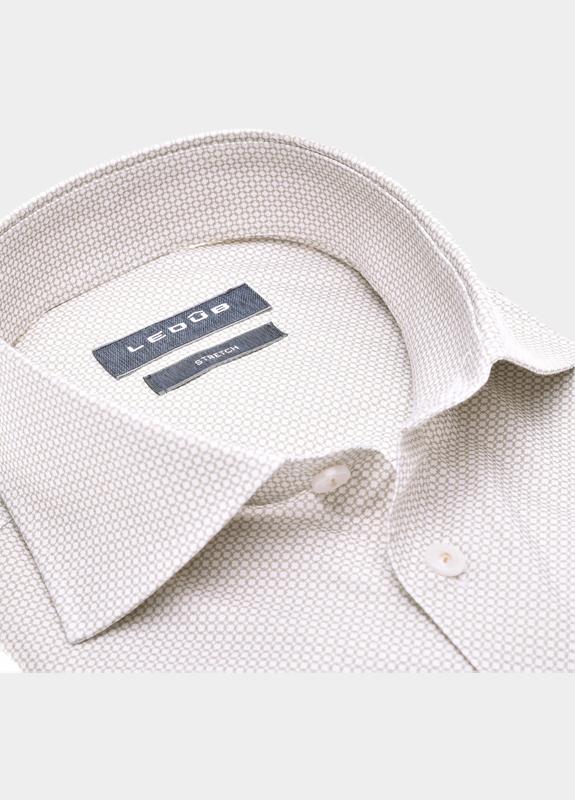 Ledub Business hemd lange mouw Bruin  0142283/620-000-000