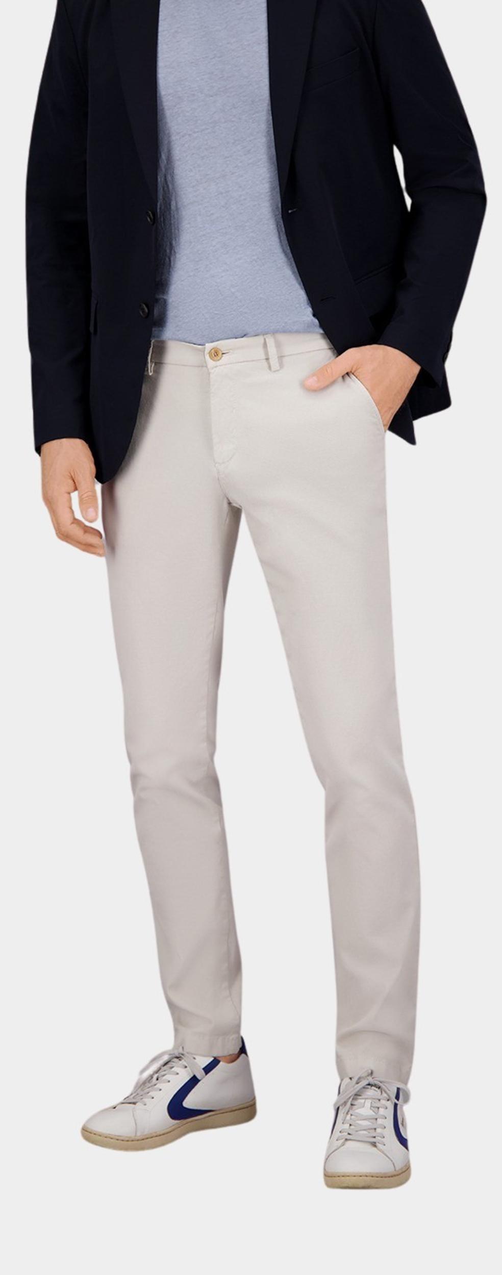 Gardeur Katoenen Broek Beige Hose Flatfront Slim Fit SAVAGE-2 60361/1016