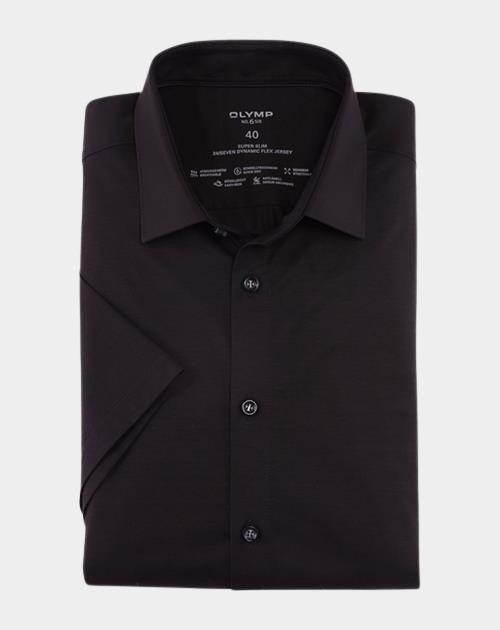 Olymp Business hemd korte mouw Zwart No. Six 24/Seven 250372/68