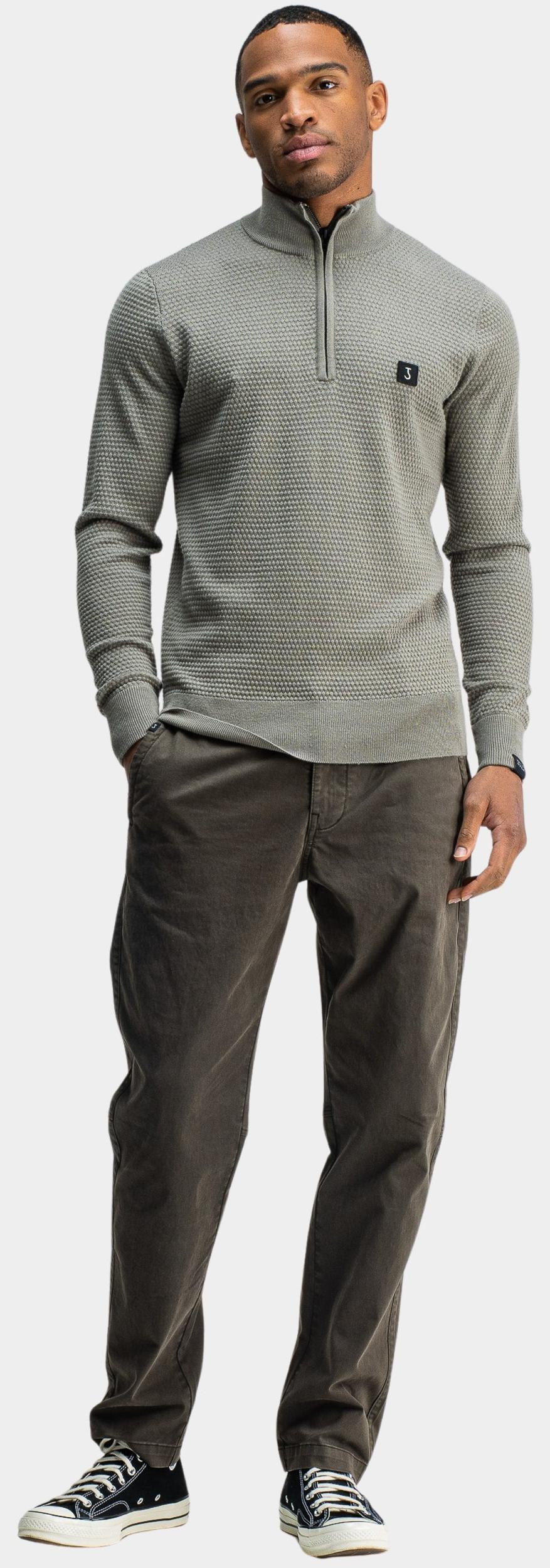 Butcher of Blue Half Zip Groen Structure Halfzip M2526003/756